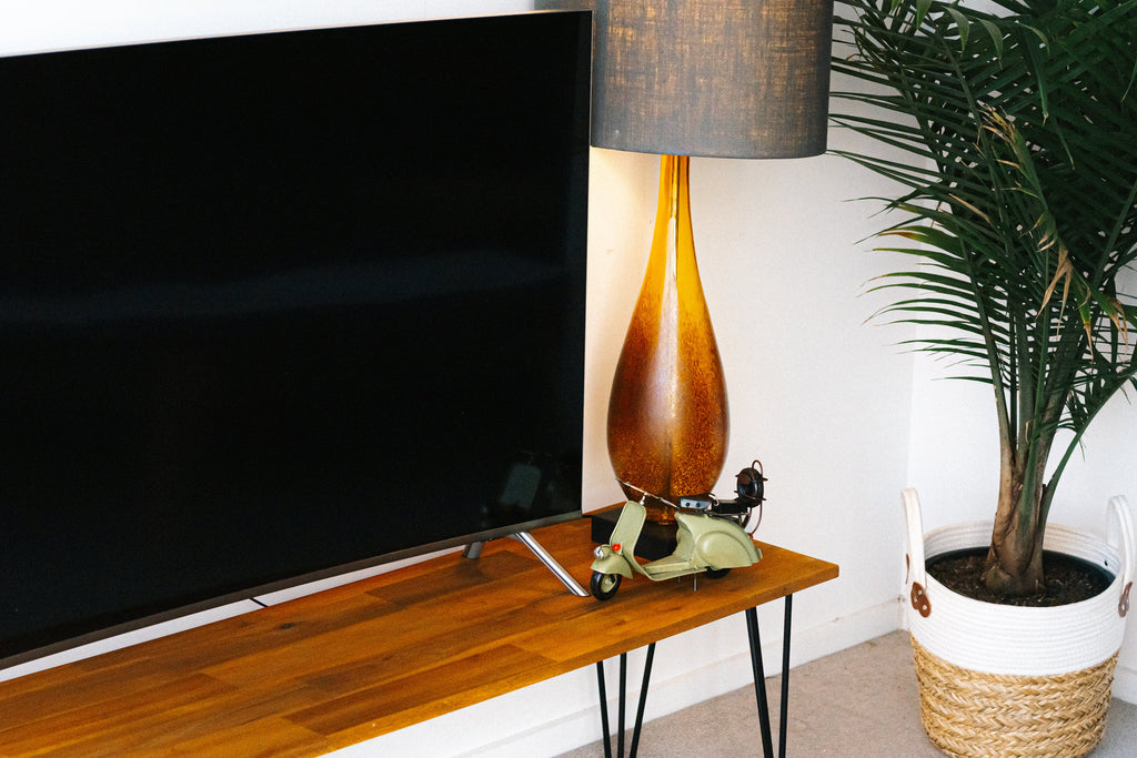 Bare Entertainment Unit | Natural Wood Minimalist Industrial Chic Airy TV Unit - Bloom Lifestyle