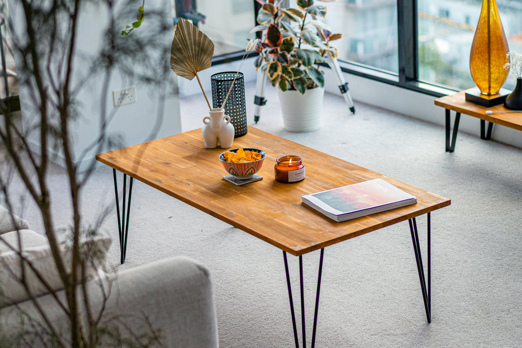 Lóve Coffee Table | Natural Wood Minimalist Industrial Chic Coffee Table - Bloom Lifestyle